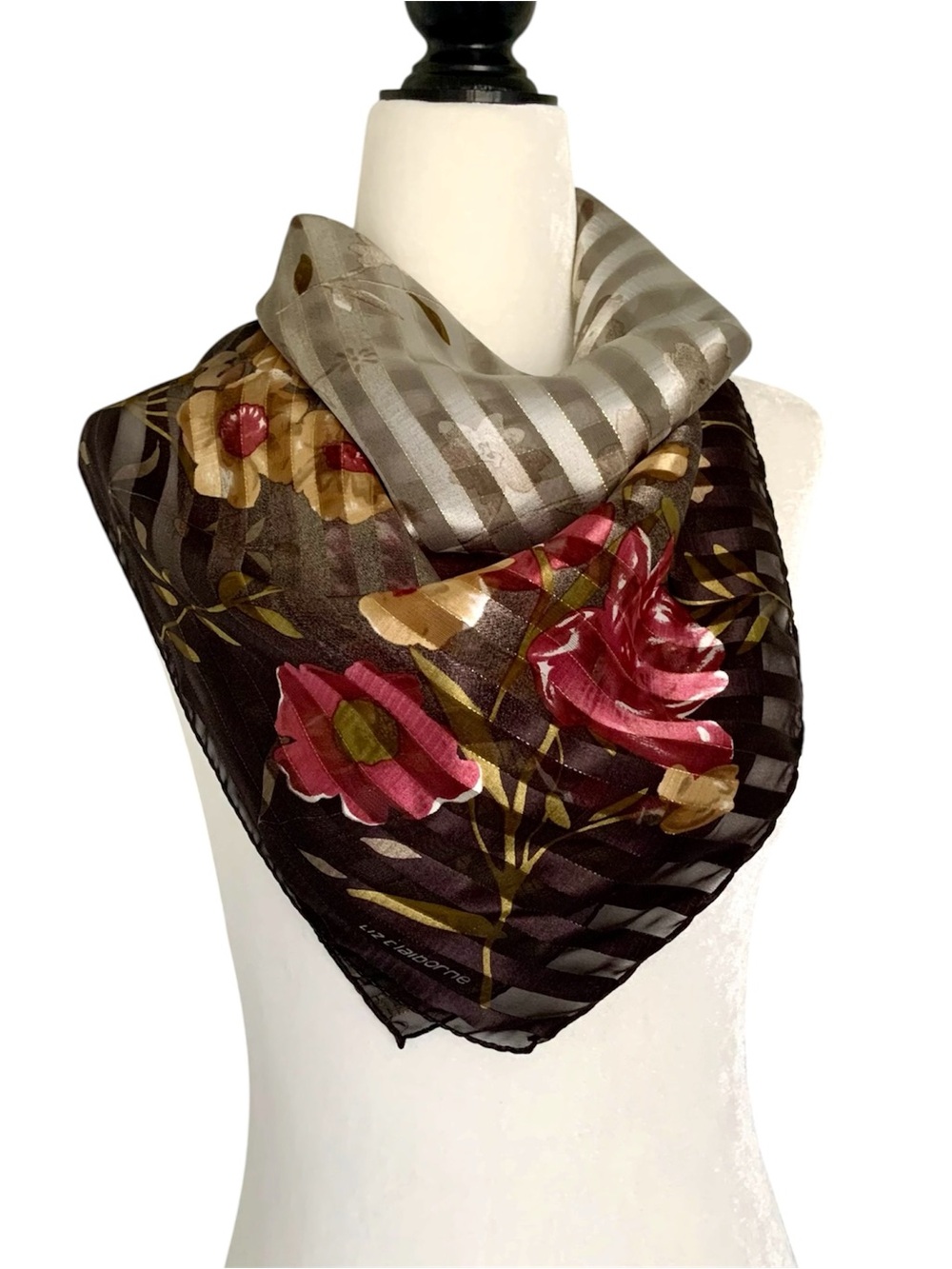 Liz Claiborne sheer floral square scarf